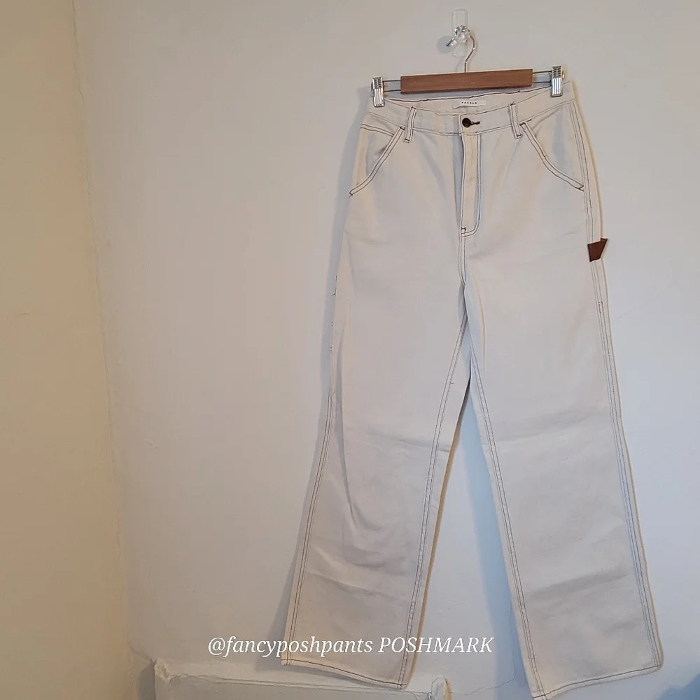 PACSUN carpenter pants size approx 29 color bone contrast thread detail - Picture 3 of 15